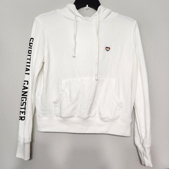 Spiritual Gangster Crop Rainbow Heart Hoodie - Picture 1 of 5